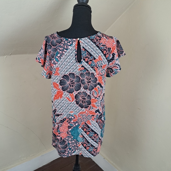 Label Rachel Roy Women's Floral Short Sleeve Tie Front Textured Blouse Size M - Picture 4 of 11